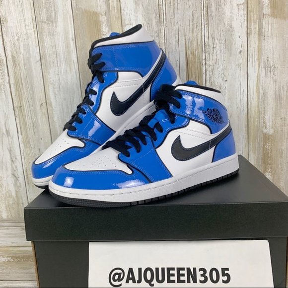 Air Jordan 1 Mid Signal Blue Men’s - Picture 3 of 8